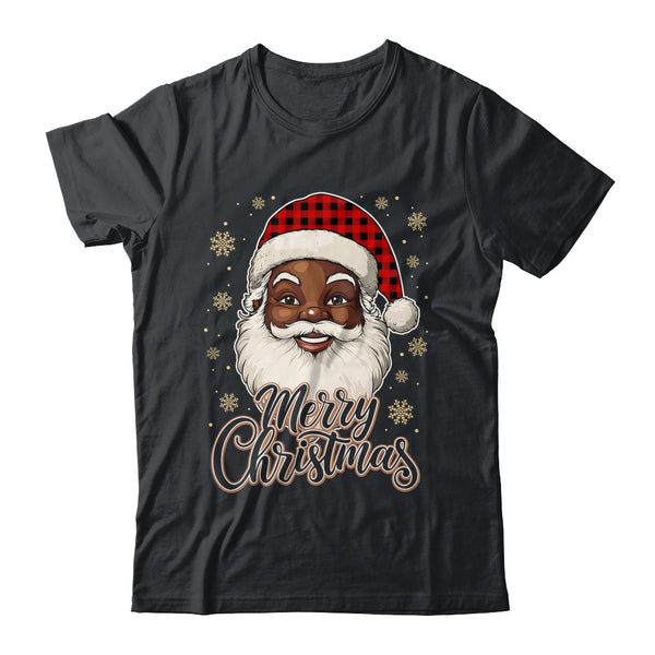 Black African American Christmas Santa Claus Afro Santa Men Classic T Shirt Black 600x.jpg