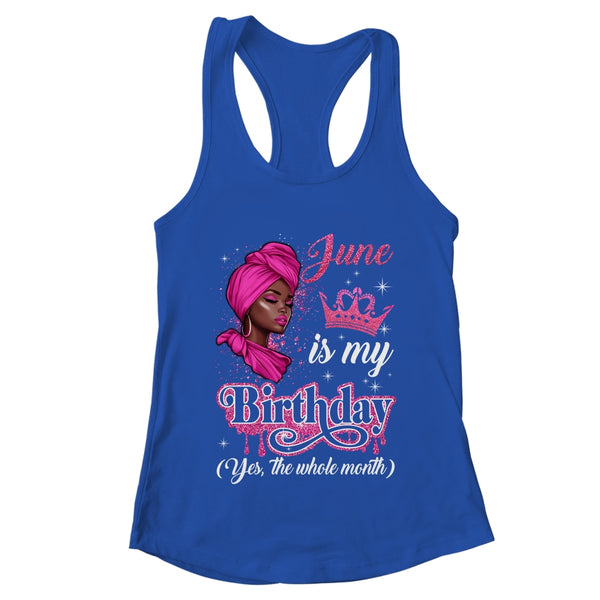 June Is My Birthday African Black Women Birthday Queen Shirt Tank Top Women s Ideal Racerback Tank Royal 600x.jpg