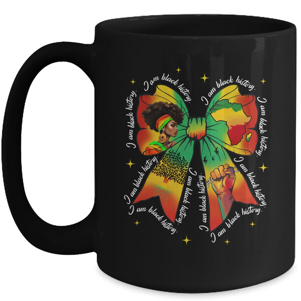Black History Month Coquette Bow Juneteenth African American Mug 15oz Mug Black front 600x.jpg
