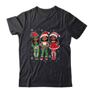 Merry Christmas Black Afro African Santa Hat ELF Melanin Shirt Sweatshirt Classic T Shirt Black 600x 1.jpg