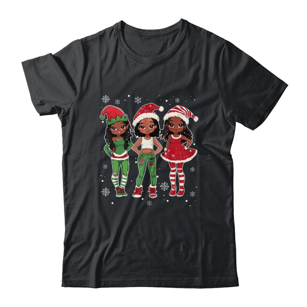 Merry Christmas Black Afro African Santa Hat ELF Melanin Shirt Sweatshirt Classic T Shirt Black 600x 1.jpg