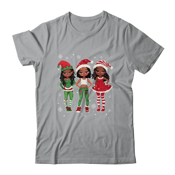 Merry Christmas Black Afro African Santa Hat ELF Melanin Shirt Sweatshirt Classic T Shirt Sport Grey 600x 1.jpg