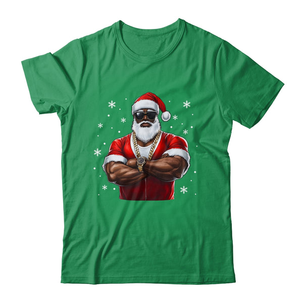 African American Santa Christmas Cool Afro Black X Mas Classic T Shirt Irish Green 600x 1.jpg