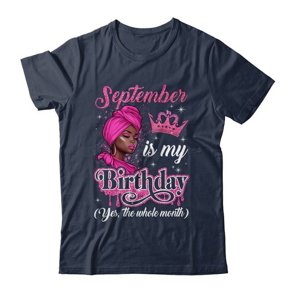 September Is My Birthday African Black Women Birthday Queen Shirt Tank Top Classic T Shirt Navy 600x 1.jpg