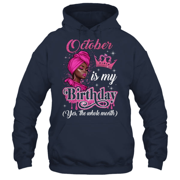 October Is My Birthday African Black Women Birthday Queen Shirt Tank Top Pullover Hoodie Navy 600x.jpg