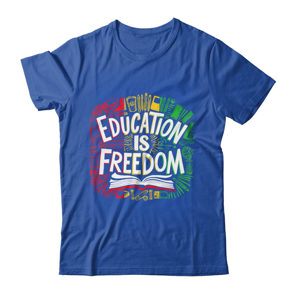 The Freedom Of Knowledge Black History Month Teacher Kids Shirt Hoodie Classic T Shirt Royal 600x 1.jpg