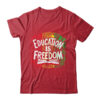 The Freedom Of Knowledge Black History Month Teacher Kids Shirt Hoodie Classic T Shirt Red 600x 1.jpg
