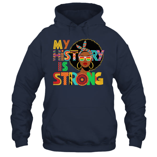 My History Is Strong Melanin Women Black History Month Shirt Hoodie Pullover Hoodie Navy 600x 2.jpg