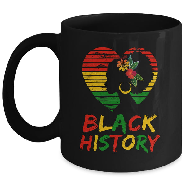 Black History Month African Pride American Heart Women Mug 11oz Mug Black front 600x.jpg