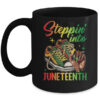 Stepping Into Juneteenth Afro Woman Black Girls Sneakers Mug 11oz Mug Black front 600x.jpg