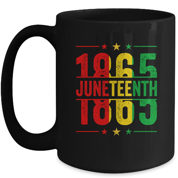 Emancipation Day Is Great 1865 Juneteenth Flag Men Women Mug 15oz Mug Black front 600x.jpg
