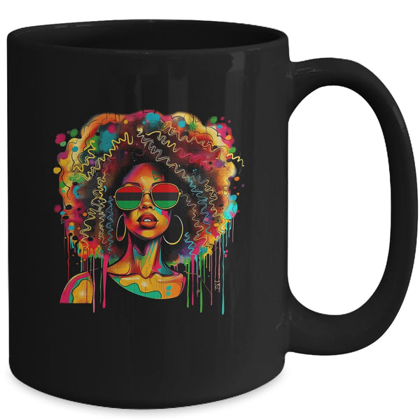 Black Queen Afro Women Girl Melanin Dripping Juneteenth Mug 15oz Mug Black back 600x.jpg
