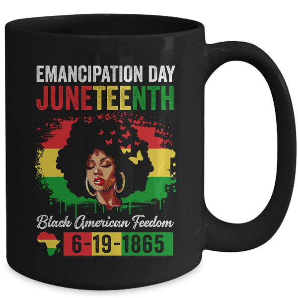 Juneteenth Women Black African Black American Feedom 1865 Mug 15oz Mug Black back 600x.jpg