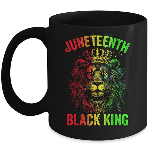 Lion Juneteenth Black King Melanin Father Dad Men Son Boys Mug 11oz Mug Black front 600x.jpg