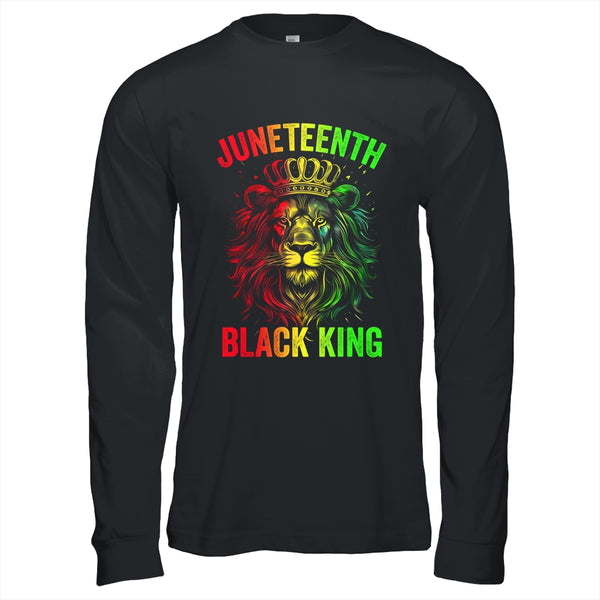 Lion Juneteenth Black King Melanin Father Dad Men Son Boys Long Sleeve T Shirt Black 600x.jpg
