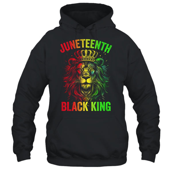 Lion Juneteenth Black King Melanin Father Dad Men Son Boys Pullover Hoodie Black 600x.jpg