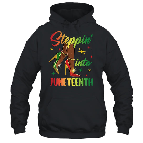 Afro Woman High Heels Black Girl Stepping Into Juneteenth Pullover Hoodie Black 600x.jpg