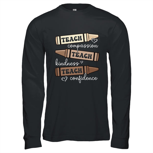 Afro African Black History Month Melanin Teacher Teach Long Sleeve T Shirt Black 600x.jpg