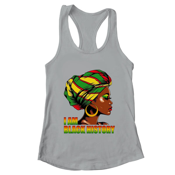 I Am Black History Month African American Juneteenth Women s Ideal Racerback Tank Heather Grey 600x.jpg