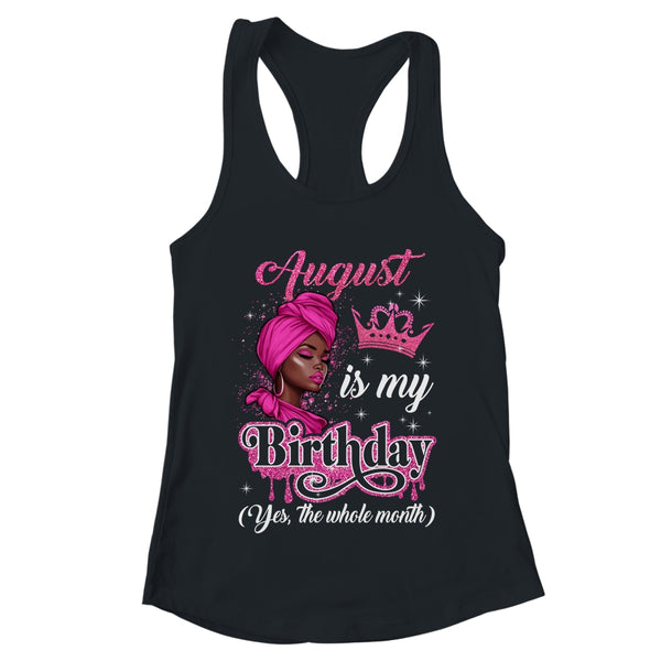 August Is My Birthday African Black Women Birthday Queen Shirt Tank Top Women s Ideal Racerback Tank Dark Grey 600x.jpg