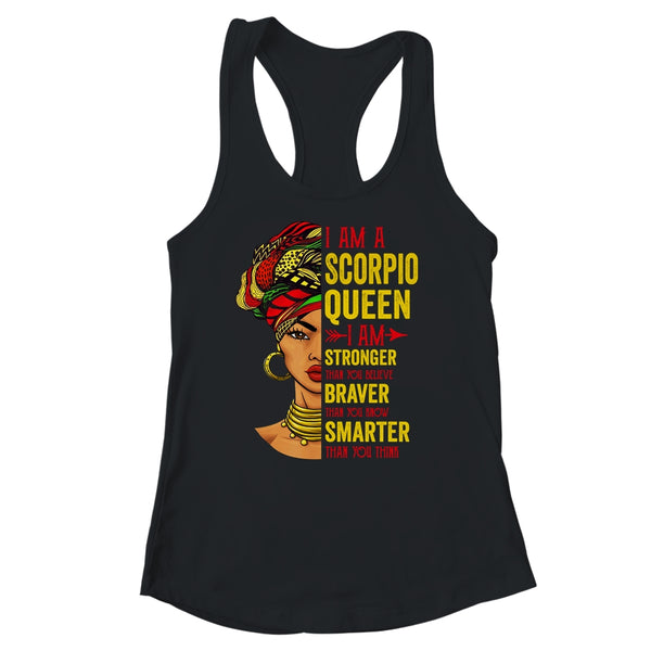 Scorpio Queen I Am Stronger Birthday For Scorpio Zodiac Women s Ideal Racerback Tank Black 600x.jpg
