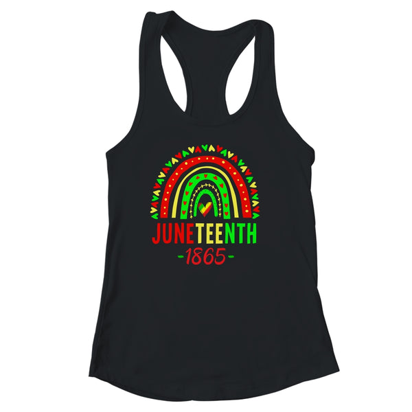 Juneteenth For Women Men Kids Juneteenth Day Rainbow Women s Ideal Racerback Tank Black 600x.jpg