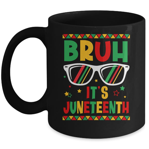 Funny Juneteenth Boys Girls Bruh It s Juneteenth 1865 Mug 11oz Mug Black front 600x 1.jpg
