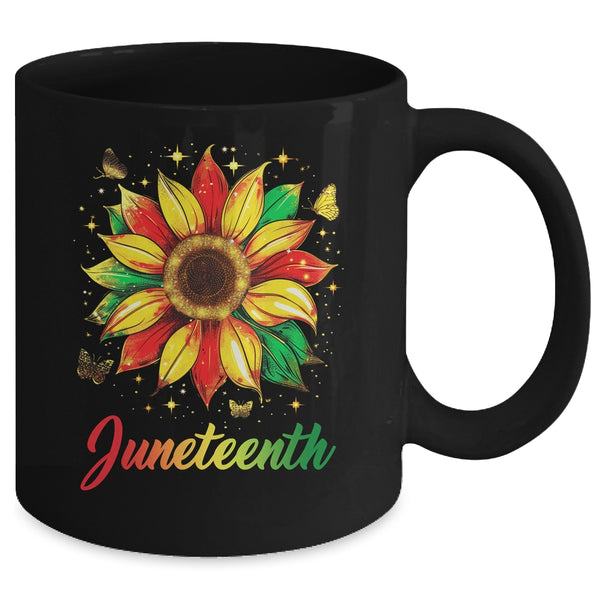 Juneteenth Sunflower Black African American Women Men Girls Mug 11oz Mug Black back 600x 1.jpg