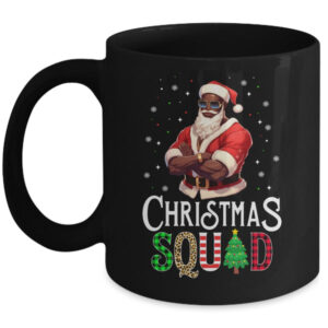 Santa Claus Christmas Squad Black Men African American Mug 11oz Mug Black front 600x.jpg