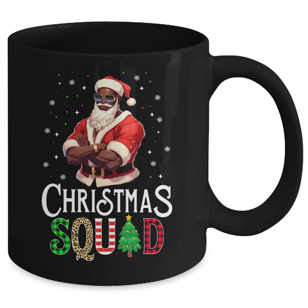 Santa Claus Christmas Squad Black Men African American Mug 11oz Mug Black back 600x.jpg