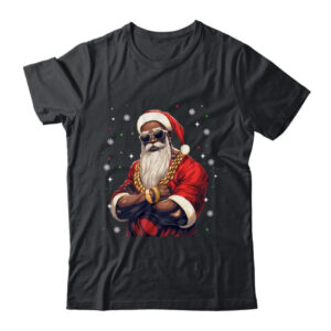 African American Santa Claus Family Christmas Black Classic T Shirt Black 600x.jpg