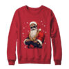 African American Santa Claus Family Christmas Black Crewneck Sweatshirt Red 600x.jpg