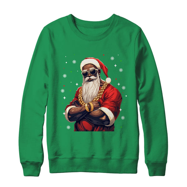 African American Santa Claus Family Christmas Black Crewneck Sweatshirt Irish Green 600x.jpg African American Santa Claus Family Christmas Black Crewneck Sweatshirt Irish Green 600x.jpg