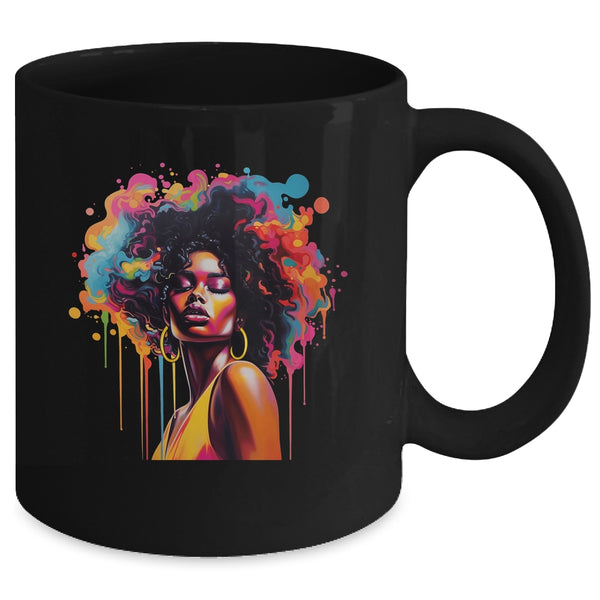 Black Queen Afro Melanin Dripping Juneteenth African Mug 11oz Mug Black back 600x.jpg