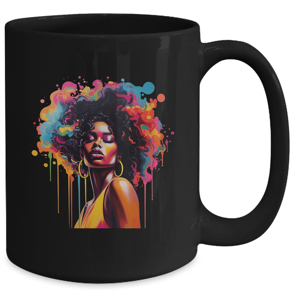 Black Queen Afro Melanin Dripping Juneteenth African Mug 15oz Mug Black back 600x.jpg