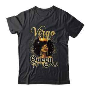 Virgo Queen Birthday Afro Girls Black Zodiac Birthday Classic T Shirt Black 600x.jpg