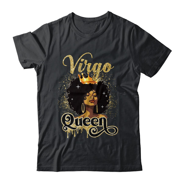 Virgo Queen Birthday Afro Girls Black Zodiac Birthday Classic T Shirt Black 600x.jpg