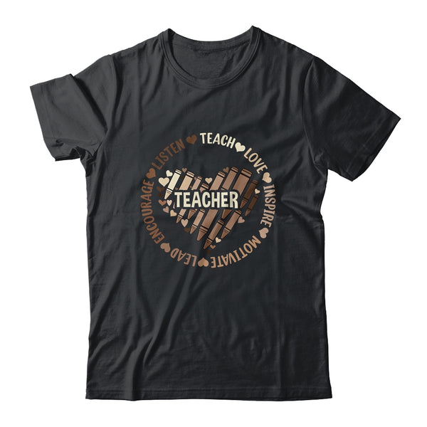 Afro African Black History Month Melanin Teacher Classic T Shirt Black 600x.jpg