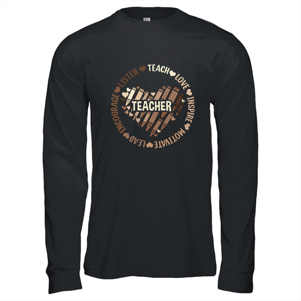 Afro African Black History Month Melanin Teacher Long Sleeve T Shirt Black 600x.jpg