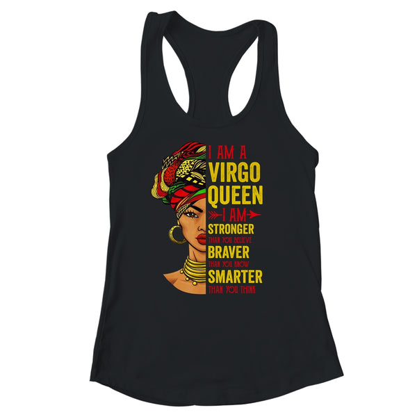 Virgo Queen I Am Stronger Birthday For Virgo Zodiac Women s Ideal Racerback Tank Black 600x.jpg