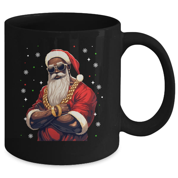 African American Santa Claus Family Christmas Black Mug 11oz Mug Black back 600x.jpg