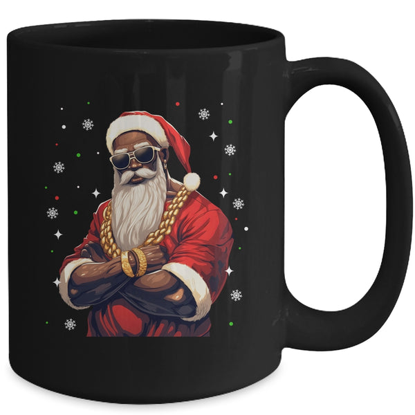 African American Santa Claus Family Christmas Black Mug 15oz Mug Black back 600x.jpg