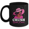 Crush Breast Cancer Awareness Black Afro Woman Pink Ribbon Mug 11oz Mug Black front 600x.jpg