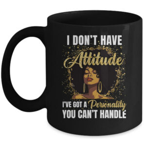 African American Melanin Queen Black Girl Magic Afro Mug 11oz Mug Black front 600x 1.jpg