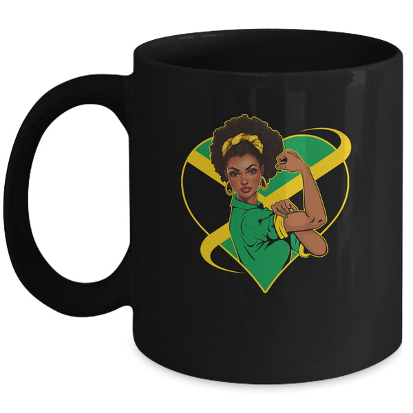Jamaican Black Woman Melanin Jamaica Afro Girl Pride Flag Mug 11oz Mug Black front 600x 1.jpg