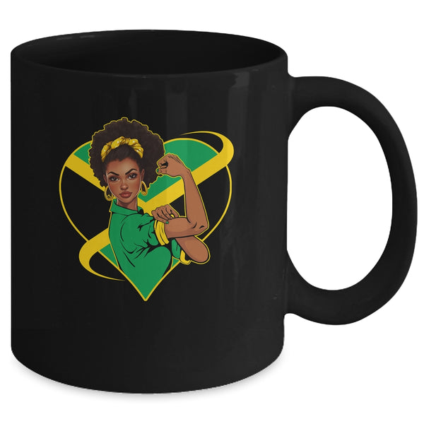 Jamaican Black Woman Melanin Jamaica Afro Girl Pride Flag Mug 11oz Mug Black back 600x 1.jpg