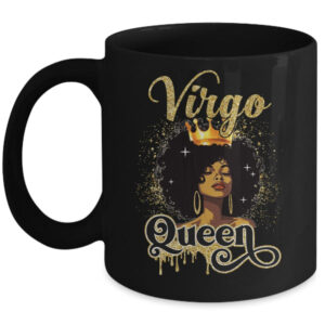 Virgo Queen Birthday Afro Girls Black Zodiac Birthday Mug 11oz Mug Black front 600x.jpg