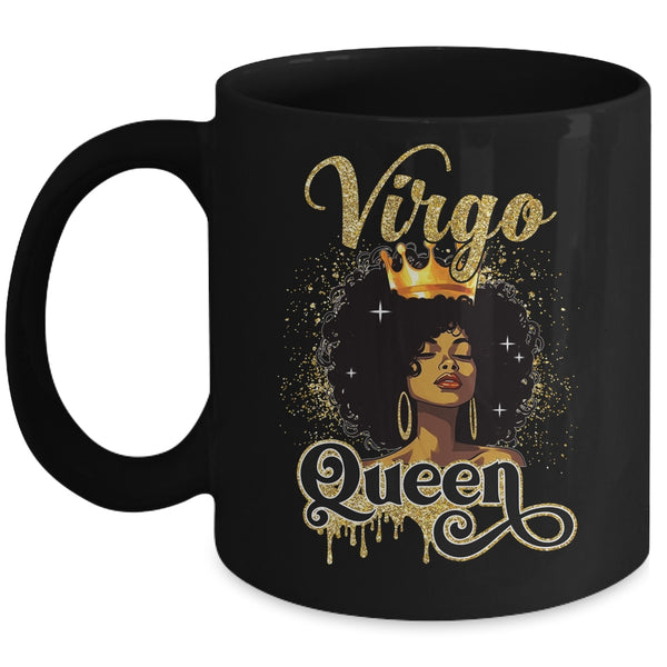 Virgo Queen Birthday Afro Girls Black Zodiac Birthday Mug 11oz Mug Black front 600x.jpg