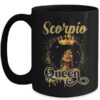 Scorpio Queen Birthday Afro Girls Black Zodiac Birthday Mug 15oz Mug Black front 600x.jpg