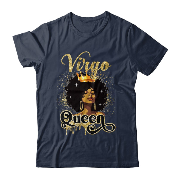 Virgo Queen Birthday Afro Girls Black Zodiac Birthday Classic T Shirt Navy 600x 1.jpg